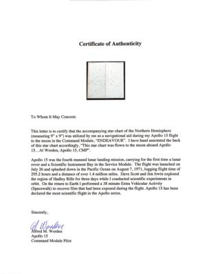 Lot #9452 Al Worden's Apollo 15 Flown Star Chart - Image 3