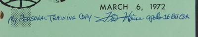 Lot #9505 Fred Haise's Training-Used Apollo 16 Final Flight Plan - Image 2