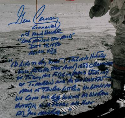 Lot #9532 Gene Cernan Oversized Signed Photograph - Image 2
