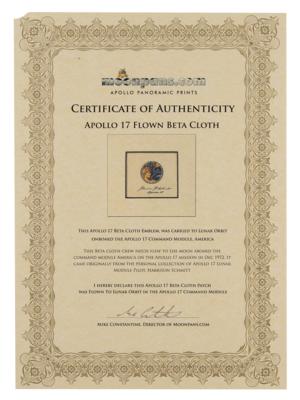 Lot #9538 Harrison Schmitt's Apollo 17 Flown Beta Cloth - Image 5