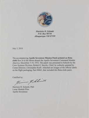 Lot #9538 Harrison Schmitt's Apollo 17 Flown Beta Cloth - Image 6