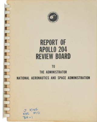 Lot #9173 Jack King's Apollo 204 Review Board Report - Image 1