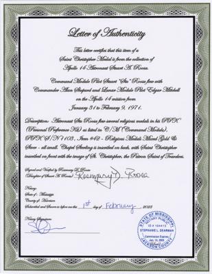 Lot #9427 Stuart Roosa's Apollo 14 Sacred Medal (Attested as Flown) - Image 5
