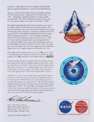 Lot #9771 Space Shuttle Columbia Multi-Mission Flown Insulation Sheet - Image 7