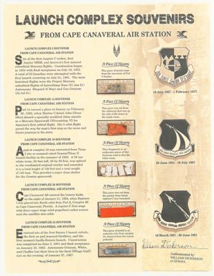 Lot #9109 Cape Canaveral Launch Complex Artifact Presentation - Image 1