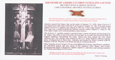 Lot #9868 Explorer I Satellite: Launch Complex 26 Gantry Fragments - Image 3