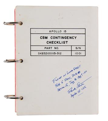Lot #9447 Dave Scott's Apollo 15 Flown CSM Contingency Checklist - Image 1