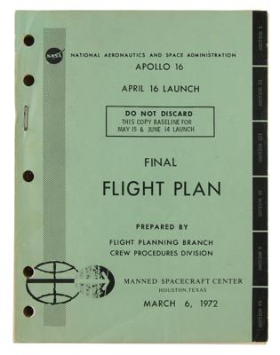 Lot #9522 Apollo 16 Final Flight Plan - Image 1