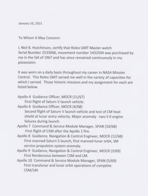 Lot #9008 Neil Hutchinson's Rolex GMT-Master Wristwatch - Image 10