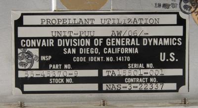 Lot #9853 Atlas Launch Vehicle Propellant Utilization Unit - Image 4