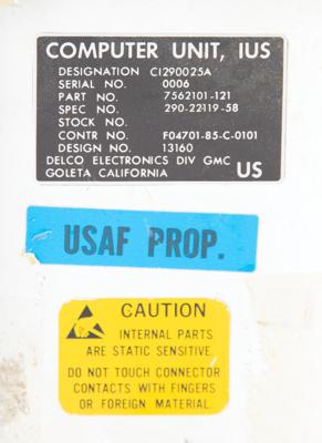 Lot #9820 Space Shuttle Centaur Inertial Upper Stage Flight Computer - Image 7