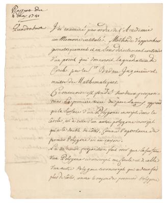Lot #214 Alexis Clairaut Autograph Document Signed - Image 1