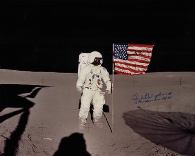 Lot #402 Edgar Mitchell Signed Photograph - Image 1