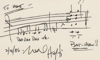 Lot #528 Neal Hefti (2) Signed Items - AMQS and Photograph - Image 1