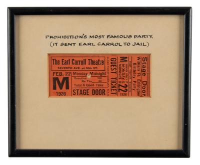 Lot #308 Prohibition: Earl Carroll Theatre 1926 Edrington Ticket - Image 2