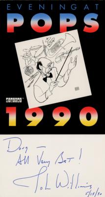 Lot #536 John Williams Signed 'Evening at Pops' Table Card - Image 1