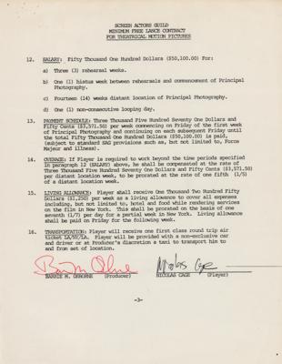 Lot #618 Nicolas Cage Document Signed