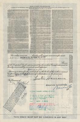 Lot #732 Les Harrison Signed Stock Certificate - Image 2