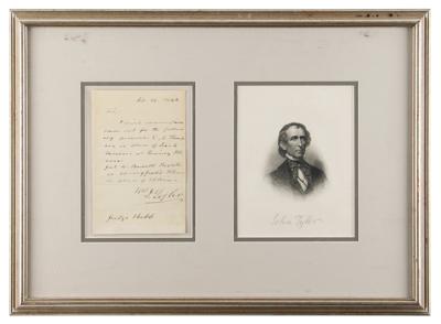 Lot #144 John Tyler Autograph Letter Signed as President - Image 1