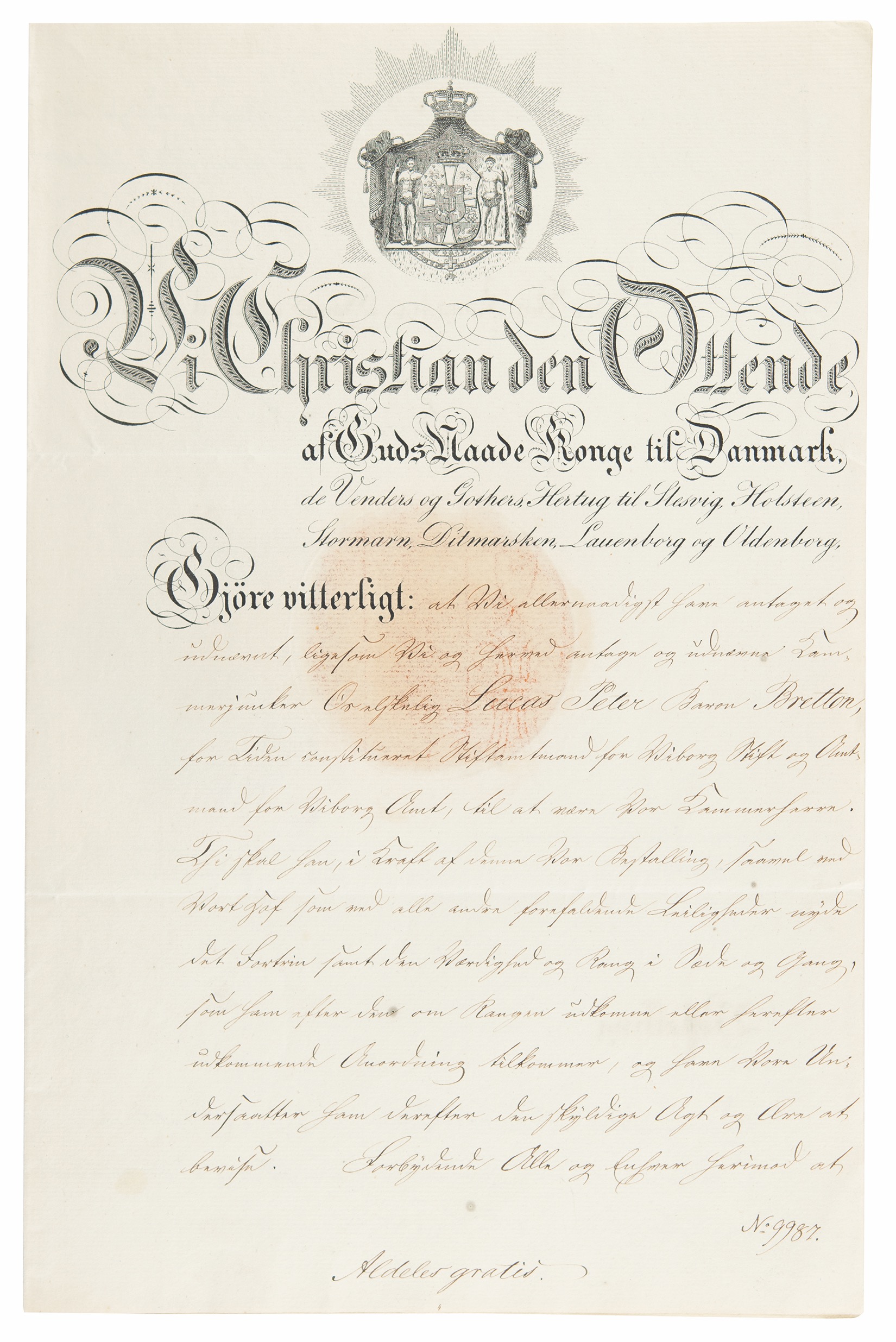 Lot #264 Kings of Denmark (3) Documents Signed - Image 2