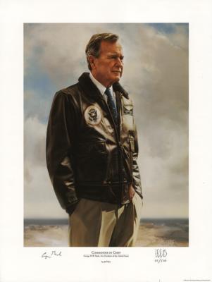 Lot #59 George Bush Signed Lithograph - Image 1