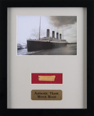 Lot #326 Titanic Oak Wheelhouse Door Relic Display - Image 1