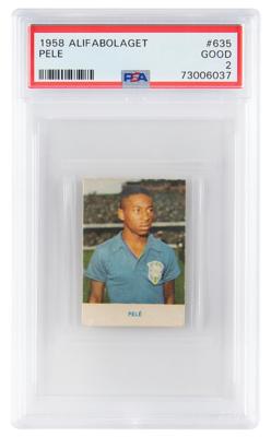 Lot #718 1958 Alifabolaget #635 Pele Rookie Card - PSA GOOD 2 - Image 1