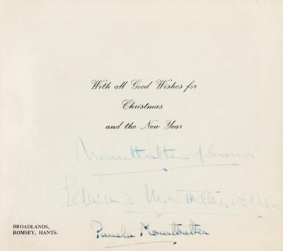 Lot #349 Mountbatten of Burma Signed Christmas Card - Image 1