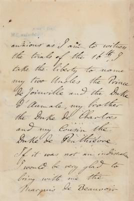 Lot #306 Prince Philipe, Count of Paris Autograph Letter Signed - Image 2