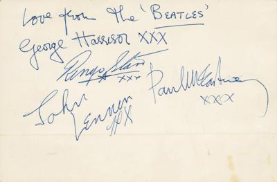 Lot #506 Beatles Signed Large-Format Parlophone Promo Card - Image 1