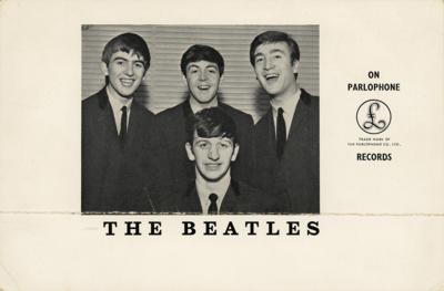 Lot #506 Beatles Signed Large-Format Parlophone Promo Card - Image 2