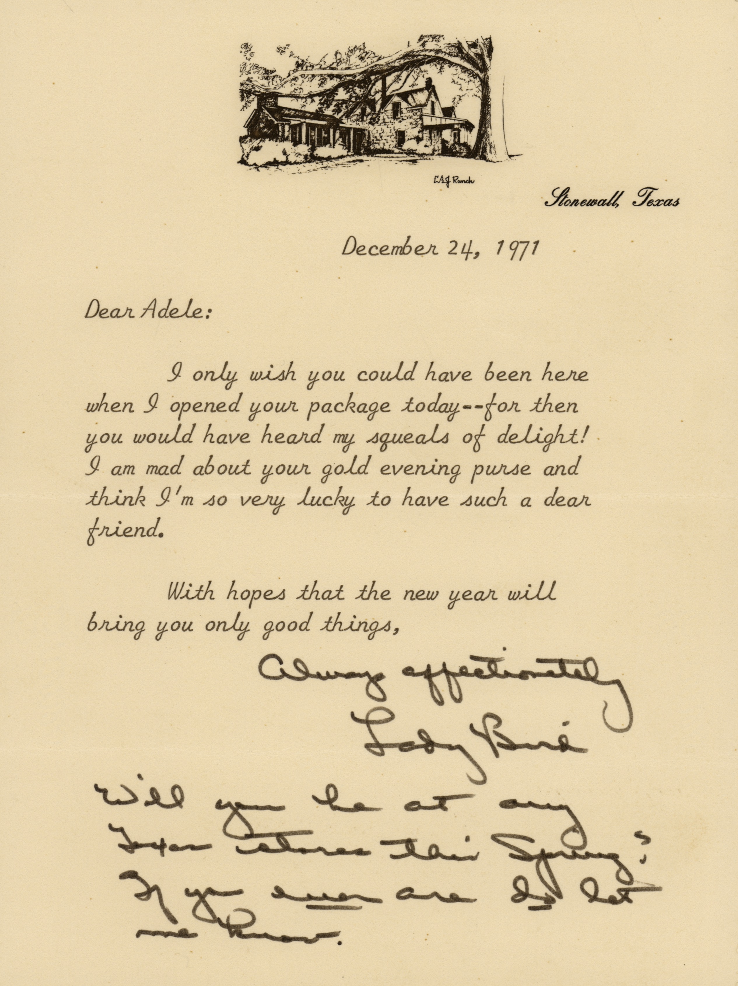 Lot #110 Lyndon and Lady Bird Johnson (2) Typed Letters Signed - Image 2