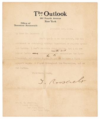 Lot #31 Theodore Roosevelt Typed Letter Signed on VP Nomination - Image 1