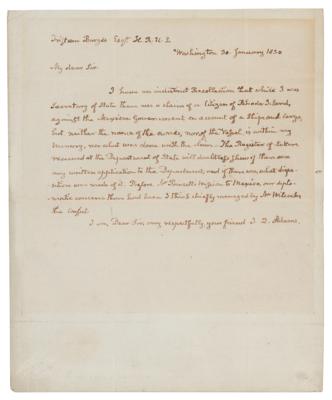 Lot #7 John Quincy Adams Autograph Letter Signed on Claim Against Mexico - Image 1