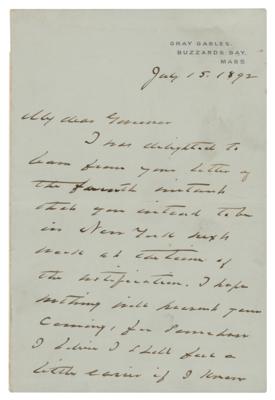 Lot #71 Grover Cleveland Autograph Letter Signed - Image 1