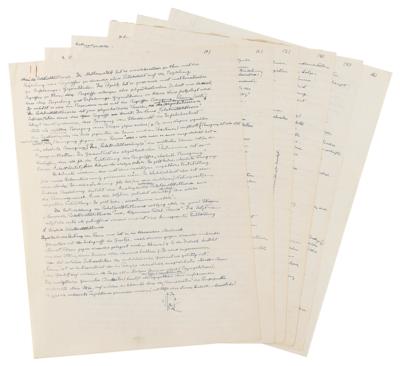 Lot #187 Albert Einstein Handwritten Manuscript: 