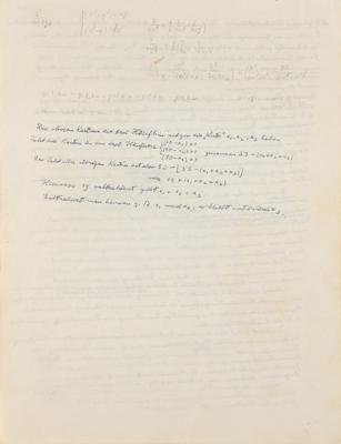Lot #187 Albert Einstein Handwritten Manuscript: 