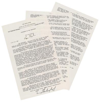 Lot #65 George Bush and Norman Schwarzkopf Signed Press Release - Image 2