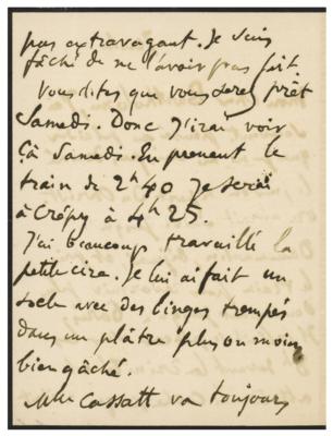 Lot #422 Edgar Degas Autograph Letter Signed on Mary Cassatt - Image 2