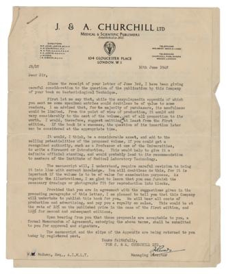 Lot #190 Alexander Fleming Typed Letter Signed on Inoculation - Image 2