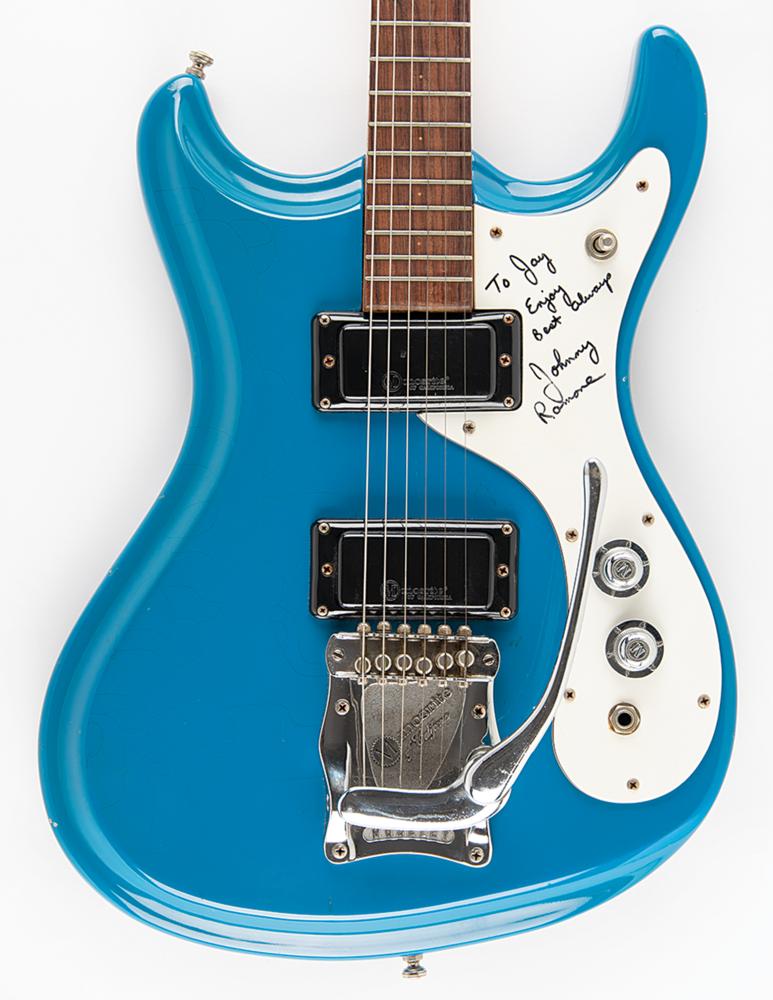 Johnny Ramone's Signed and Rehearsal-Used Blue Mosrite Electric