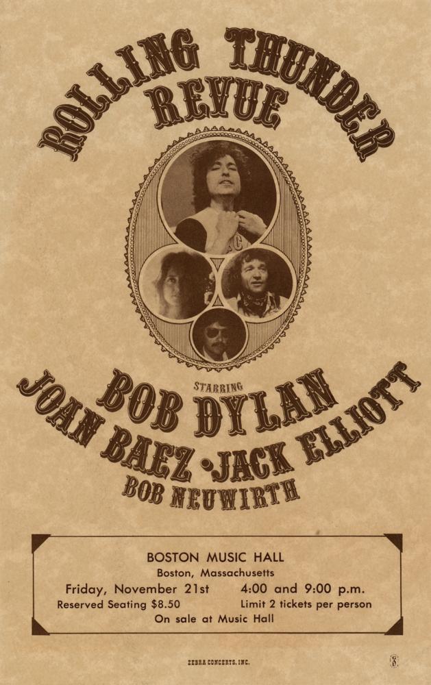 Bob Dylan 1975 Rolling Thunder Revue Handbill | RR Auction