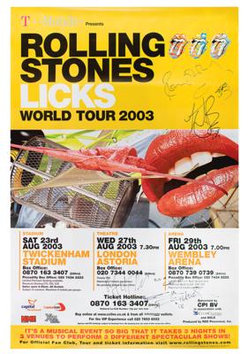 Lot #3077 Rolling Stones Signed 2003 Licks World Tour London Concert Poster - Image 1