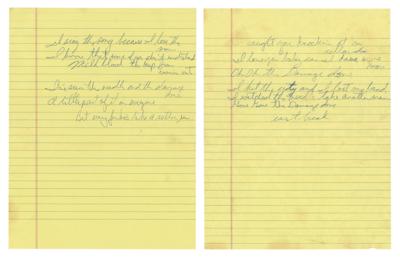 Lot #3254 Neil Young Handwritten Song Lyrics for 'The Needle and the Damage Done' - Image 1