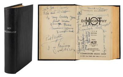 Lot #3120 Jazz Legends: Hot Discography Multi-Signed Book - Image 1