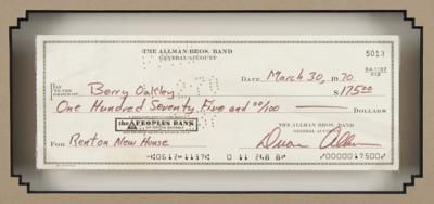 Lot #3236 Duane Allman Signed Check to Berry Oakley - Image 1