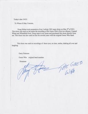 Lot #3245 The Guess Who: Garry Peterson's Stage/Studio-Used Ludwig Snare Drum and RPM Award - Image 9