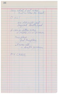 Lot #3096 Jim Morrison Handwritten Poem from '127 Fascination' Box - Image 1