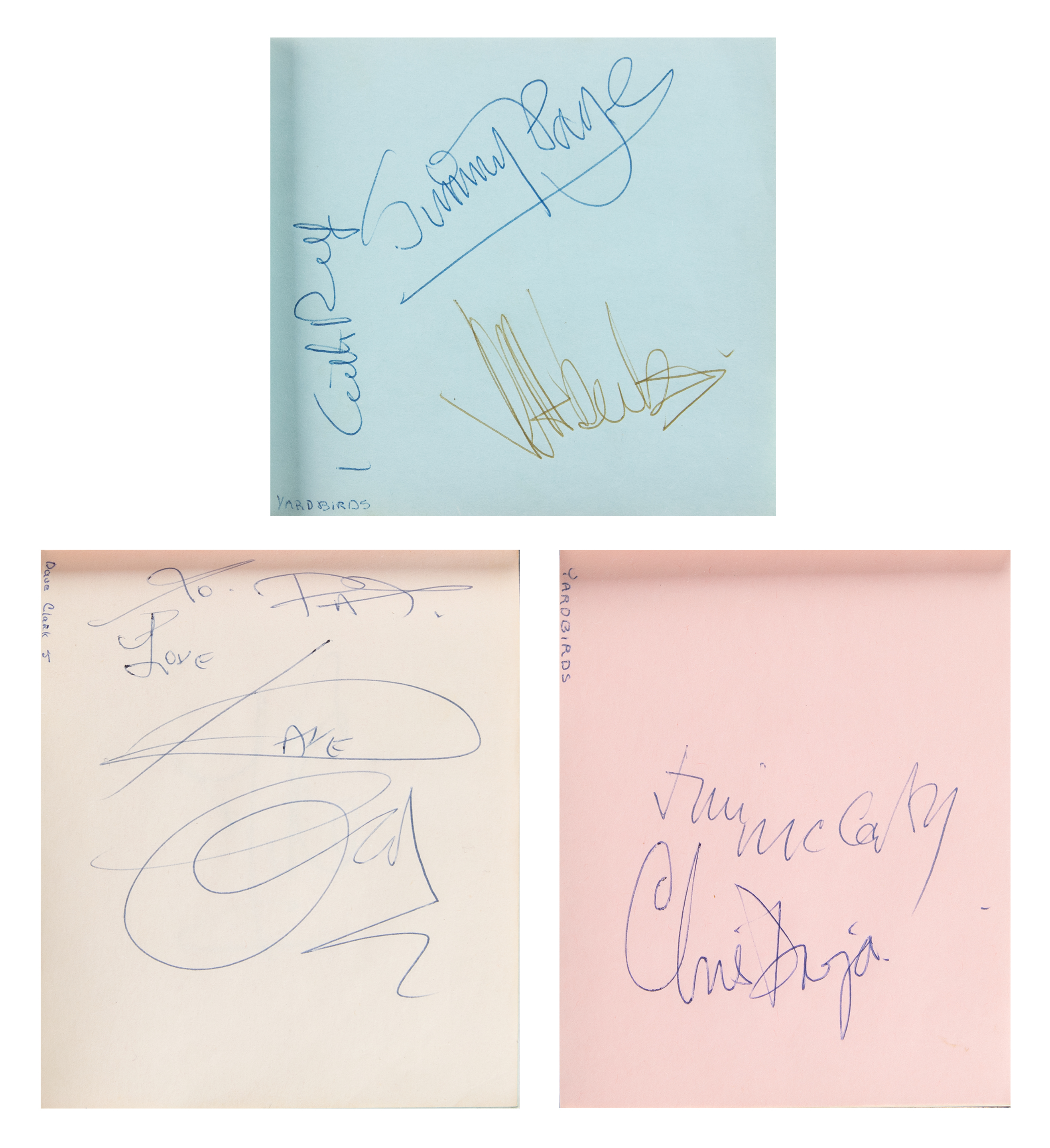 Lot #3175 The Yardbirds Signatures with Jimmy Page