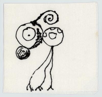 Lot #3409 Tim Burton Original Sketch Presented to Johnny Ramone - Image 1